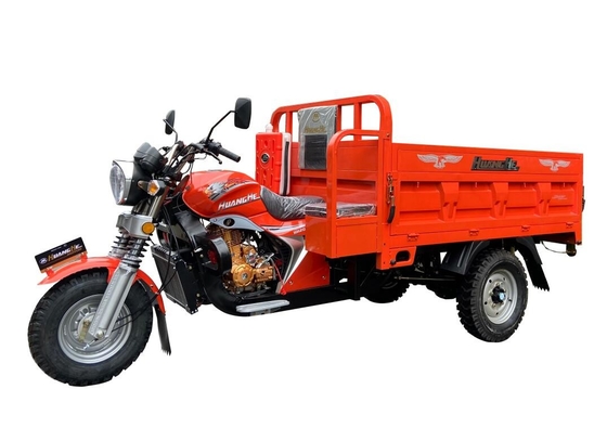 3 عجلة دراجة نارية شحن 200CC محرك 2.0m صندوق شحن دراجة ثلاثية العجلات بمحركات لتحميل البضائع الثقيلة