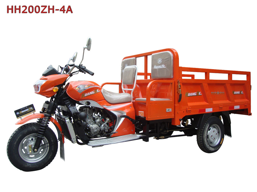 البرتقال 200cc 250cc ثلاثة ويلر / دراجة ثلاثية العجلات البضائع مع سقف البضائع